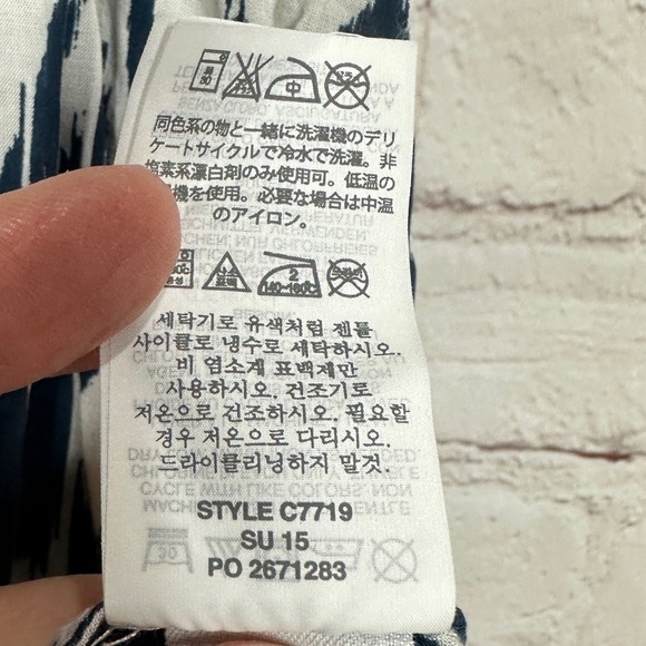 J. CREW blue white halter viscose lightweight beach vacay maxi dress, sz S, GUC - Picture 7 of 8